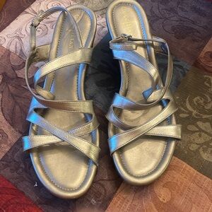 Light gold Cole Hann Strappy Sandals Nike air tech